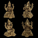 Laxmi Ganesha Idol For Home Temple Decor Mandir Room Decoration Accessories Indian Sri Hindu Lord Diwali Pooja Murti Puja Articles God Brass Statue Interior Decorative Showpiece Good Luck Money - Gold - Divya Mantra