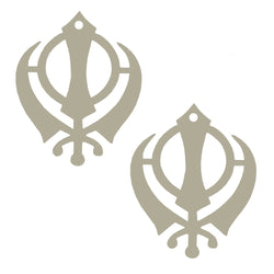 Sikh Khanda for Car Home Wall Decor Temple Pooja Items Sacred Religious Decorative Showpiece Interior Hanging Accessories Puja Symbol Good Luck Charm -Double Sided - Set of 2