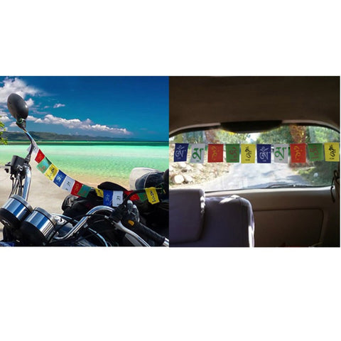 Divya Mantra Combo Of Tibetian Buddhist Prayer Flags For Car and Motorbike - Divya Mantra