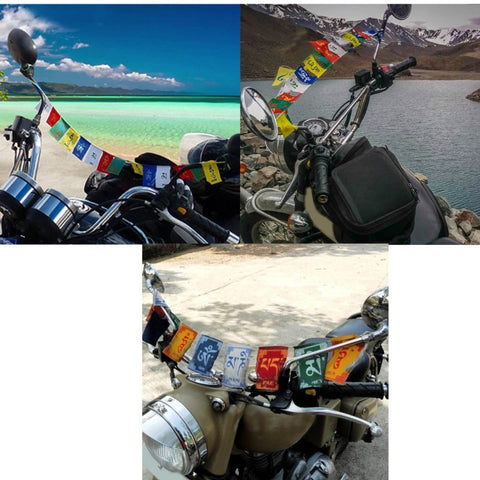 Divya Mantra Tibetan Buddhist Prayer Flags Set for Motorbike - Divya Mantra