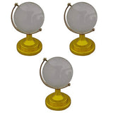 Divya Mantra Feng Shui Crystal Rotating 4 cm Globes Set of 3 with Educational Earth Texture Map-Students, Kids, Home, Office, Table Decoration-Career, Financial, Business Luck, Gift Item/Product-Clear - Divya Mantra