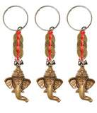 Divya Mantra Combo of Three Ganesha Key Chains with Feng Shui Coins - Divya Mantra