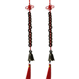 Divya Mantra Set of Two Feng Shui 12 Coins Bell Hanging With Red Strings For Good Fortune - Divya Mantra