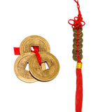 Divya Mantra Combo of Feng Shui 6 Coins Hanging and 3 Chinese Coins For Luck - Divya Mantra