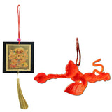 Divya Mantra Combo Of Orange Flying Hanuman and Panchmukhi Hanuman Car / Wall Hanging - Divya Mantra