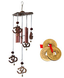 Divya Mantra Combo Of Feng Shui Om Rudraksha Wind Chime and Chinese Coins For Luck - Divya Mantra