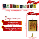 Divya Mantra Combo Of Ram Darbar Car Decoration Rear View Mirror Hanging Accessories And Prayer Flag For Car - Divya Mantra