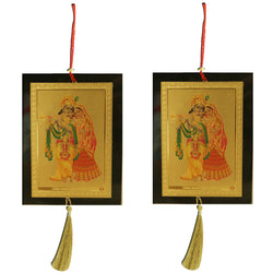 Combo of Radha Krishna Car Decoration Rear View Mirror Hanging Accessories