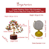 Divya Mantra Feng Shui Natural Multicolor Healing Gemstone Crystal Bonsai Fortune Tree and Crystal Globe for Good Luck, Wealth & Prosperity - Divya Mantra