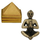 Divya Mantra Hindu God Vastu Purush Idol Sculpture Statue Murti and Wish Multilayered 1 Inch Zinc Pyramid (Set Of 3) 91 Pyramids in Total - Divya Mantra