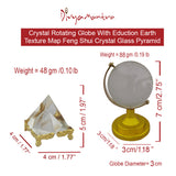 Divya Mantra Feng Shui Globe For Success and Crystal Glass Pyramid with Golden Stand For Spiritual Healing, Vastu Correction and Balancing 4 cm - Combo Pack - Divya Mantra
