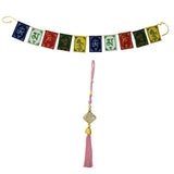 Divya Mantra Decorative Diamond Feng Shui Pink Gift Pendant Amulet for Car Rear View Mirror Decor Accessories/Good Luck Charm Interior Wall Hanging and Tibetan Buddhist Positive Vibes Prayer Flags - Divya Mantra