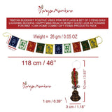 Divya Mantra Tibetan Buddhist Positive Vibes 3 Feet Prayer Flags & Set of 2 Feng Shui Laughing Buddha / Happy Man Wealth Money Good Luck Keychains for Bike / Car / Home Combo Gift Items /Products Pack - Divya Mantra