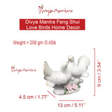 Divya Mantra Feng Shui Vastu Love Birds White Dove Pair Ceramic Decor Gift Figurine - Divya Mantra