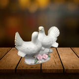 Divya Mantra Feng Shui Vastu Love Birds White Dove Pair Ceramic Decor Gift Figurine - Divya Mantra