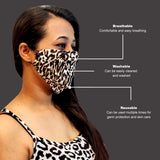 Face Mask, Washable Reusable Animal Print Face Masks For Health Protection n Skin Care Unisex Mouth Filter Facemask, Soft Dri-Fit Handmade in India, Nose to Chin Mud & Pollution Dust Cover
