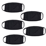 Cotton Stretchable Face Mask, Washable Reusable Black Face Masks For Health Protection Skin Care Unisex Mouth Filter Handmade Facemask, Made in India, Nose to Chin Mud, Pollution Dust Cover - SET OF 5 - Divya Mantra