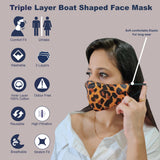 Face Mask Washable Reusable Masks Snake, Leopard Prints, Plain Black Fabric 3 Layer Health Protection Skin Care Mouth Filter Facemask, Soft Dri-Fit Cotton, Nose to Chin Mud Pollution Cover - SET OF 8 - Divya Mantra