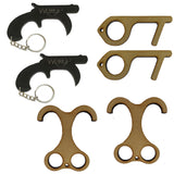 Door Opener Key Tool, Touch Free Touchless Hand Keychain Safe Surface Contact, Contactless Button Pusher Tool for Clean Hygiene, Pine Wood Smart Utility for Shopping Bag Touching Avoidance -Set of 6 - Divya Mantra