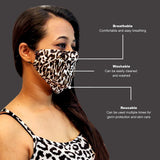 Mask Full Face Washable Reusable Unisex Men Women Soft Leopard Print L (Pack of 2)