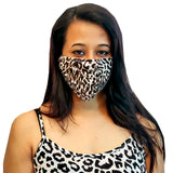 Mask Full Face Washable Reusable Unisex Men Women Soft Leopard Print L (Pack of 3)
