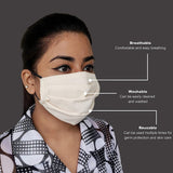Mask Full Face Washable Reusable Unisex Men Women Soft Cotton Cream L (Pack of 7)