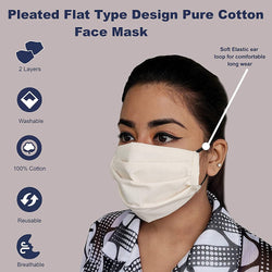 Mask Full Face Washable Reusable Unisex Men Women Soft Cotton Cream L (Pack of 7)