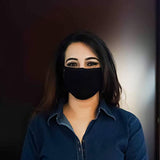 Mask Full Face Washable Reusable Unisex Men Women Soft Black Cotton L (Pack of 5)