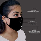 Mask Full Face Washable Reusable Unisex Men Women Soft Black Cotton L (Pack of 1)