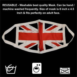 Mask Full Face Washable Reusable Unisex Men Women Soft UK L (Pack of 5)