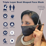 Mask Full Face Washable Reusable Unisex Men Women Soft Black Adjustable L (Pack of 7)